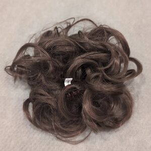 Clip In Hair Wired Curly Medium Brown Bun Accent